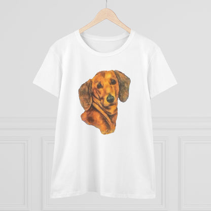 Dachshund 'Doxie #1' Women's Midweight Cotton Tee