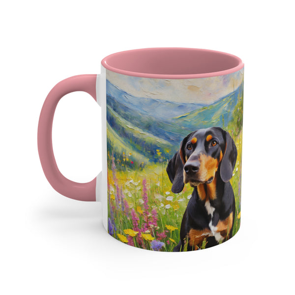 Black & Tan Coonhound Accent Coffee Mug, 11oz