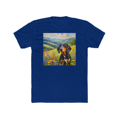 Black & Tan Coonhound Men's Fitted Cotton Crew Tee