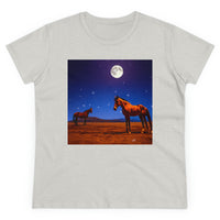 Horses in moonlight - Women's Midweight Cotton Tee