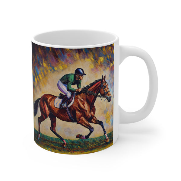 Race Horse and Jockey  -  Derby Day  - Ceramic Mug 11oz