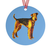 Airedale Terrier 'Lucy' Metal Ornaments