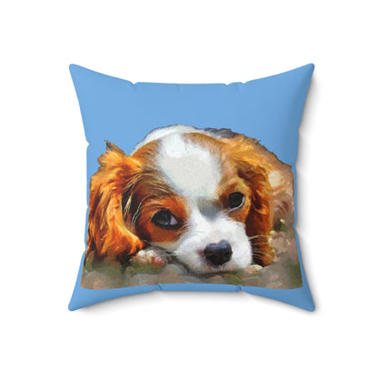 Cavalier King Charles Spaniel Puppy - Spun Polyester Throw Pillow