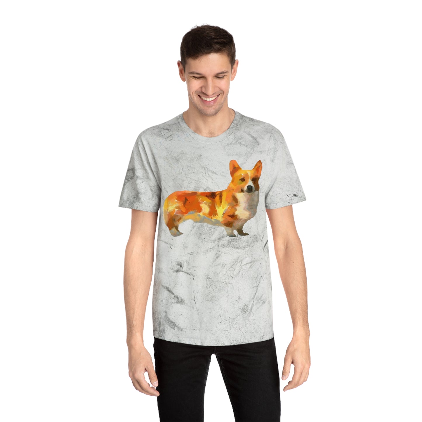 Welsh Pembroke Corgi Unisex Ringspun Cotton  Color Blast T-Shirt by DoggyLips™