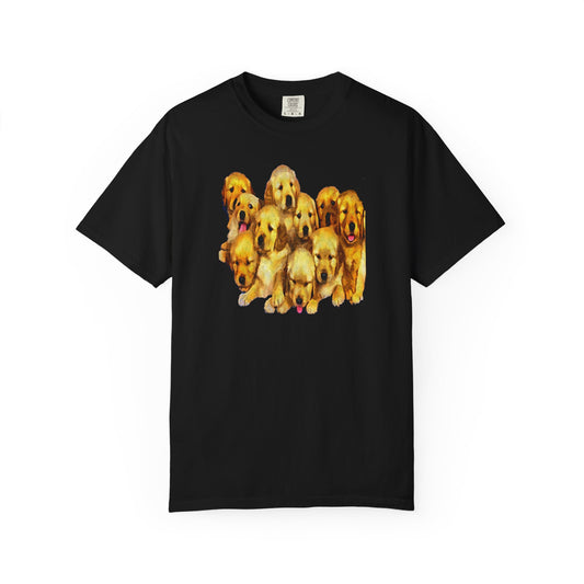 Golden Retriever Puppies Unisex-Adult Relaxed Fit Cotton T-shirt