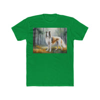 Borzoi 'Russian Wolfhound' Men's Fitted Cotton Crew Tee