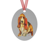 Basset Hound "Lautrec' Metal Ornaments