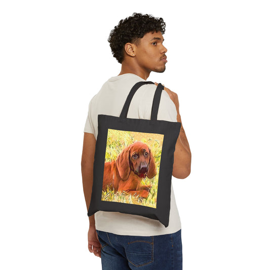 Redbone Coonhound Cotton Canvas Tote Bag