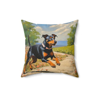 Manchester Terrier Spun Polyester Throw Pillow