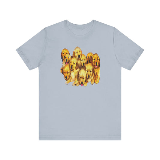 Golden Retriever Puppies Unisex Jersey Short Sleeve Tee