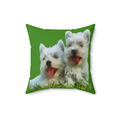 West Highland Terrier - Westie - Spun Polyester Throw  Pillow