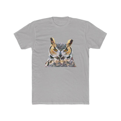 Great Horned Owl 'Hooty' --  Men's Fitted Cotton Crew Tee
