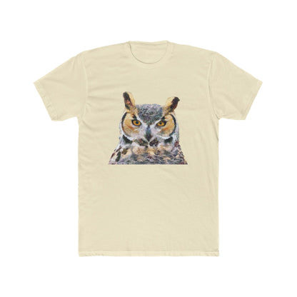 Great Horned Owl 'Hooty' --  Men's Fitted Cotton Crew Tee