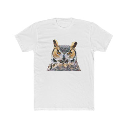 Great Horned Owl 'Hooty' --  Men's Fitted Cotton Crew Tee