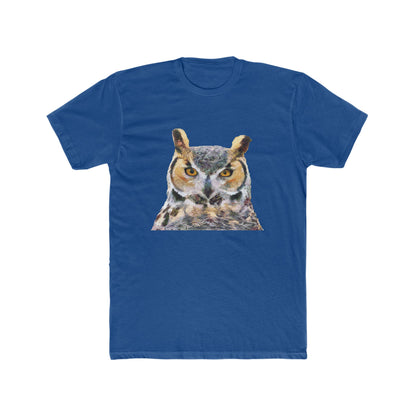 Great Horned Owl 'Hooty' --  Men's Fitted Cotton Crew Tee
