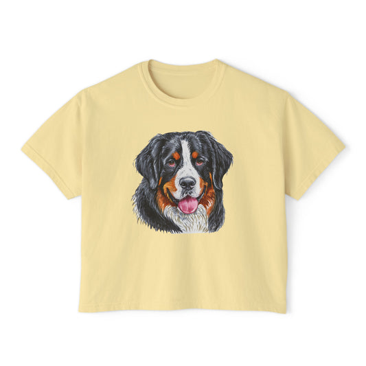 Bernese Mountain Dog Women's Oversized Boxy Tee