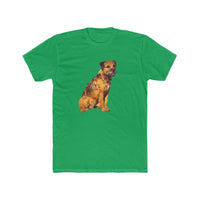 Border Terrier 'Andrew' Men's Fitted Cotton Crew Tee