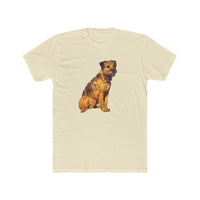 Border Terrier 'Andrew' Men's Fitted Cotton Crew Tee