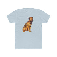 Border Terrier 'Andrew' Men's Fitted Cotton Crew Tee