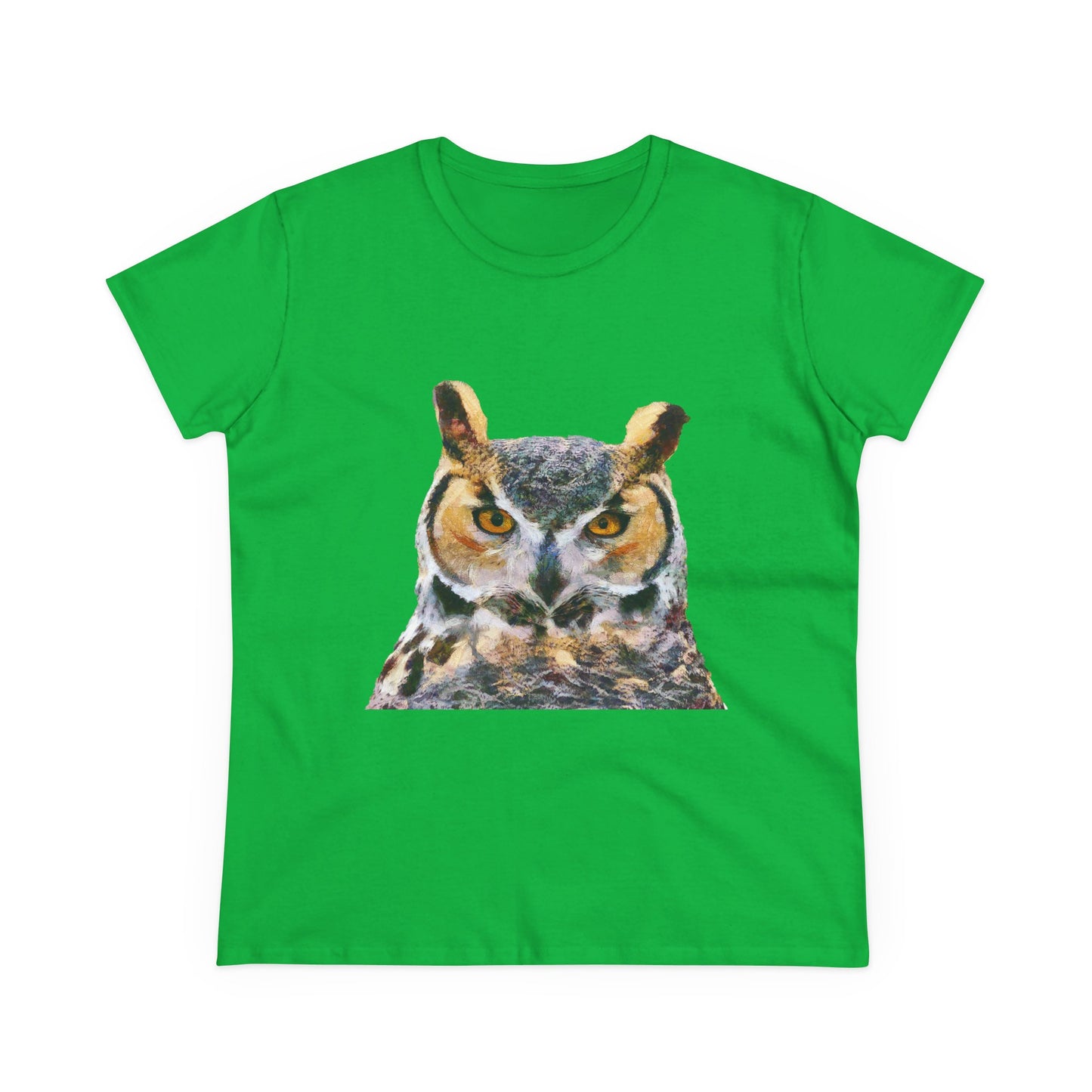 Great Horned Owl 'Hooty' Women's Midweight Cotton Tee