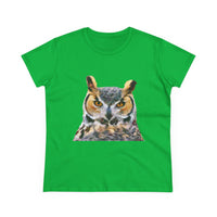 Great Horned Owl 'Hooty' Women's Midweight Cotton Tee