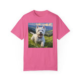 Romantic Westie Portrait Unisex Relaxed Fit Garment-Dyed T-shirt