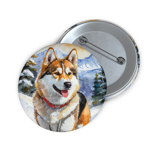 Chinook 'Sled Dog' Metal Pinback Buttons