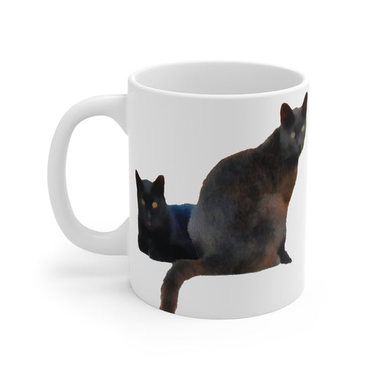 Cats 'Sifnos Sisters' Ceramic Mug 11oz