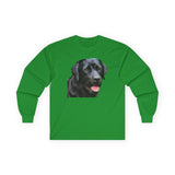 Black Labrador Retriever 'Rizzo' Unisex Cotton Long Sleeve Tee