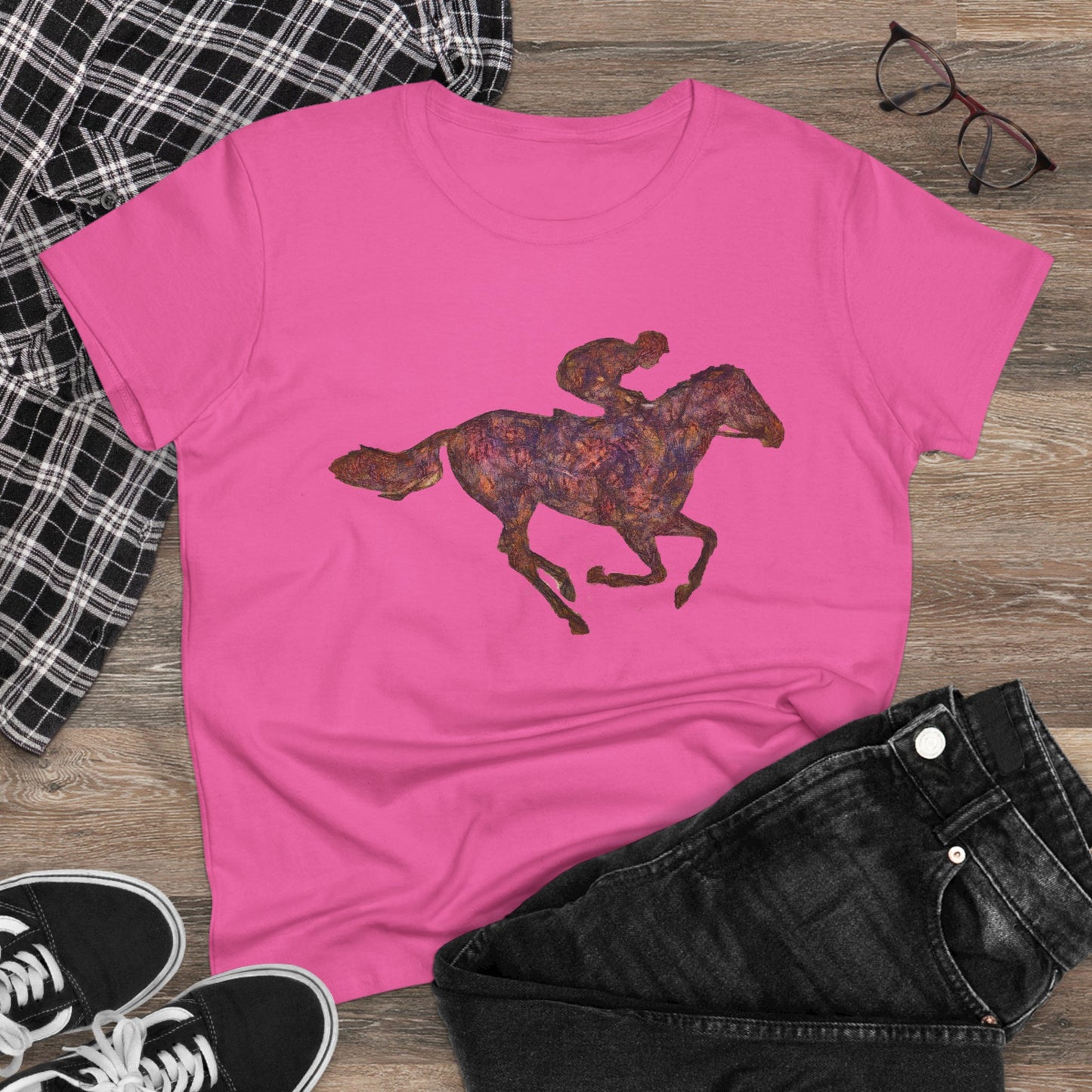 Race Horse Women's Midweight Cotton Tee