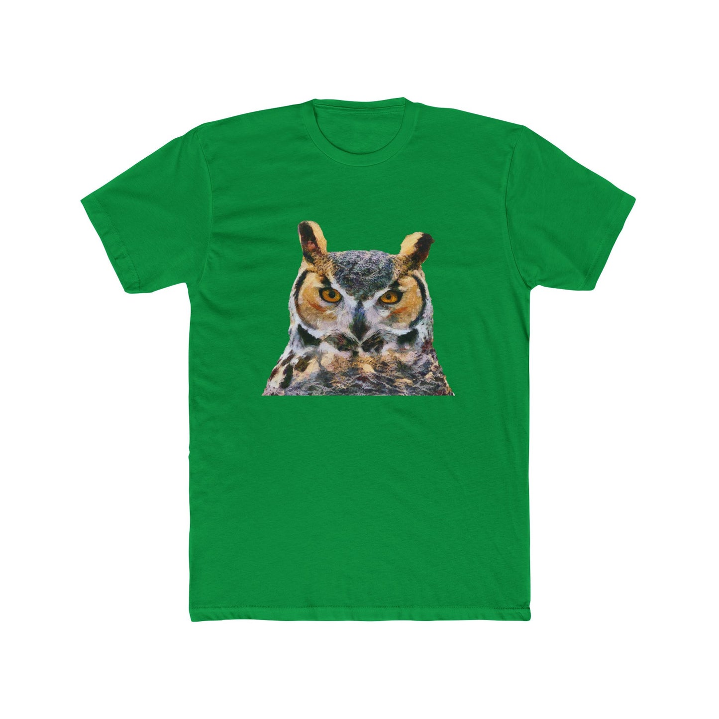 Great Horned Owl 'Hooty' Men's Fitted Cotton Crew Tee