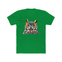 Great Horned Owl 'Hooty' Men's Fitted Cotton Crew Tee
