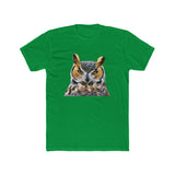 Great Horned Owl 'Hooty' Men's Fitted Cotton Crew Tee