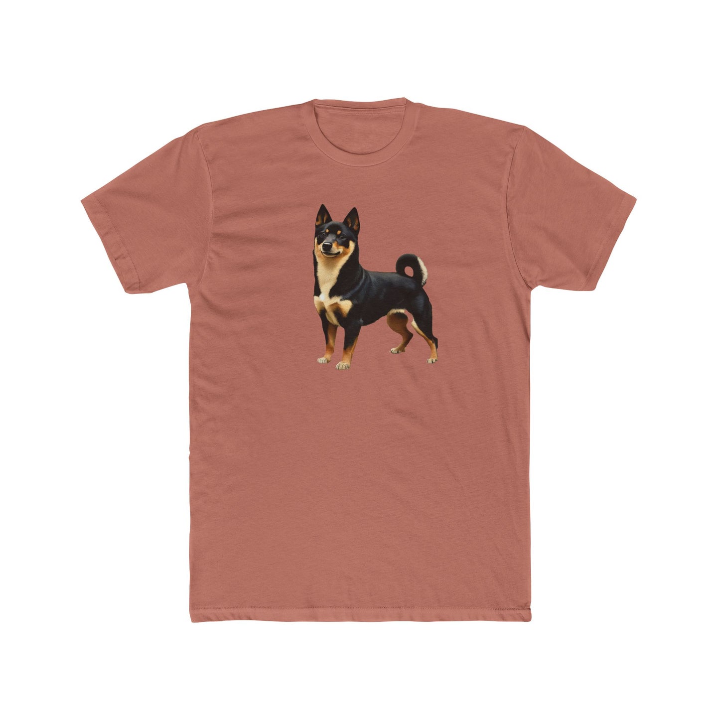 Black & Tan Shiba Inu - Men's Fitted Cotton Crew Tee