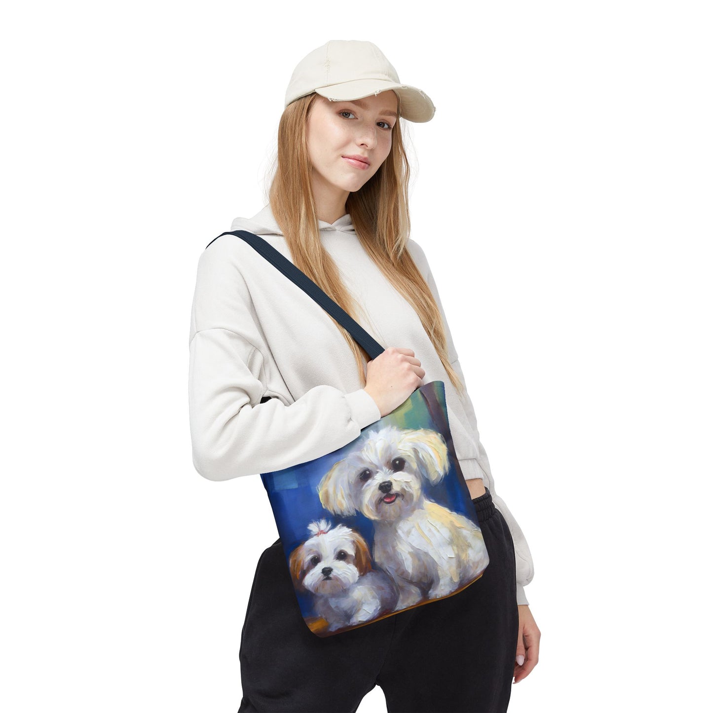Maltese Polyester Tote Bag - The Elegance of Charm