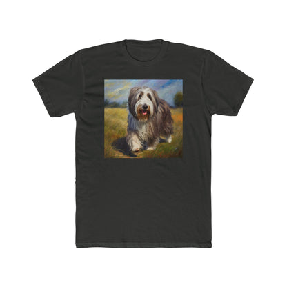 Bearded Collie Men's Fitted Cotton Crew Tee