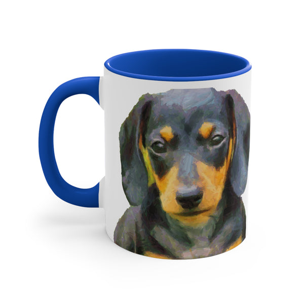 Dachshund 'Doxie 2' Accent Coffee Mug, 11oz