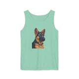 German Shepherd Puppy Unisex Relaxed Fit Garment-Dyed Tank Top