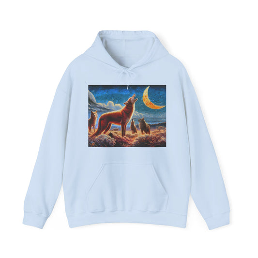 Coyotees in Moonlight Unisex 50/50 Hooded Sweatshirt