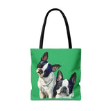 Boston  Terrriers "Skipper & Dee Dee" Tote Bag