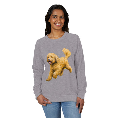 Goldendoodle Unisex French Terry Raglan Crewneck Long Sleeve