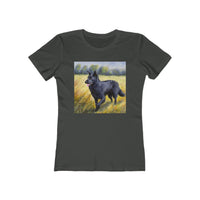 Mudi Women's Slim Fitted Ringspun Cotton Tee