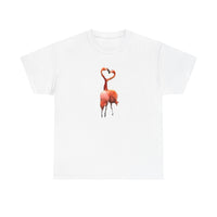 Flamingos - 'Love Birds'  Unisex Heavy Cotton Tee