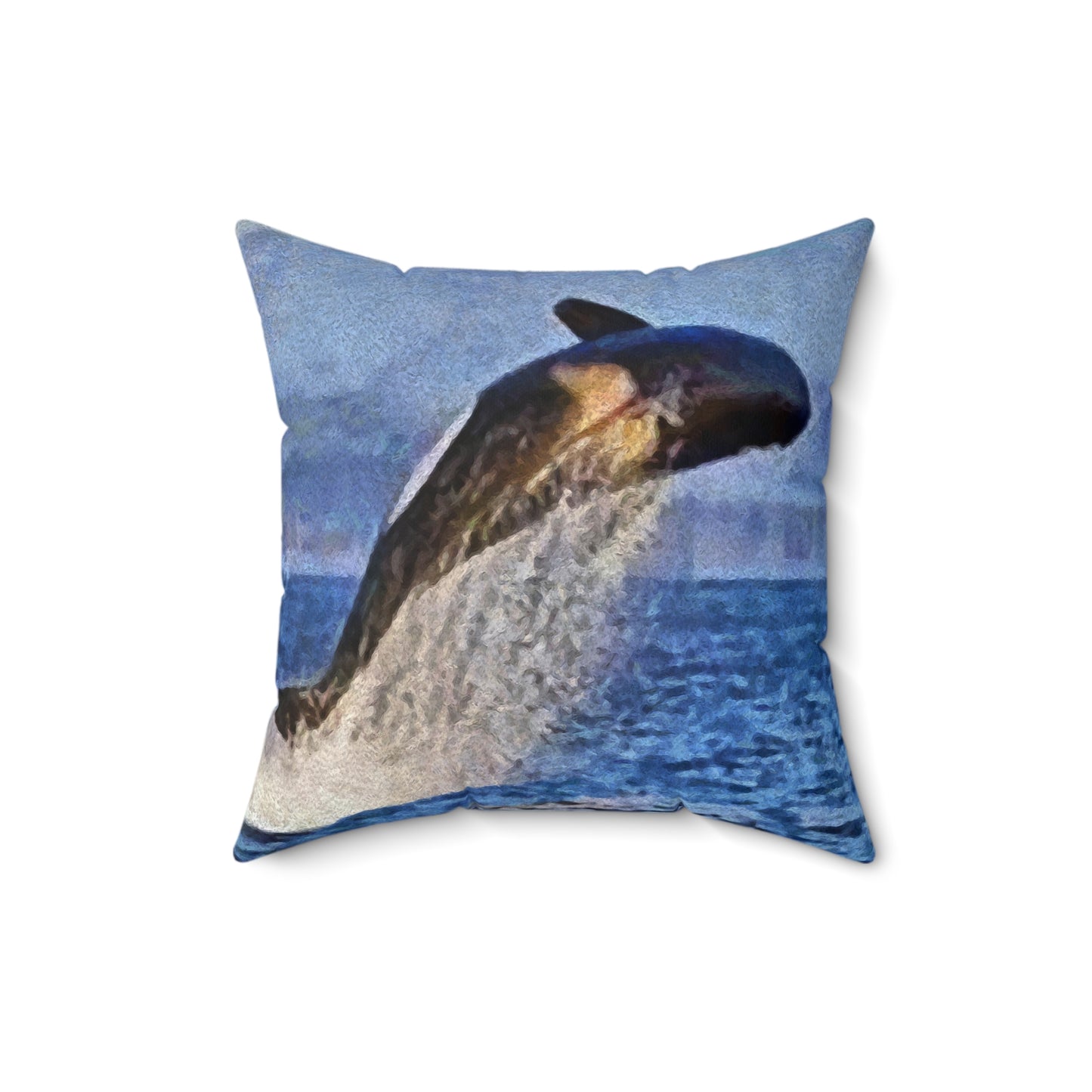 Whale 'Leviathan' Spun Polyester Throw Pillow