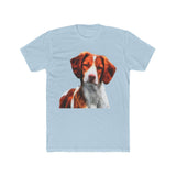 Brittany Spaniel 'Gunner'  Men's Fitted Cotton Crew Tee