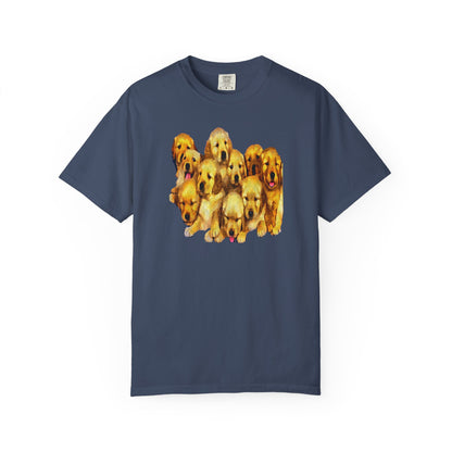 Golden Retriever Puppies Unisex-Adult Relaxed Fit Cotton T-shirt