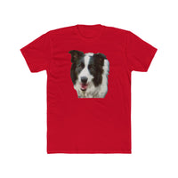 Border Collie 'Archie' Men's Fitted Cotton Crew Tee