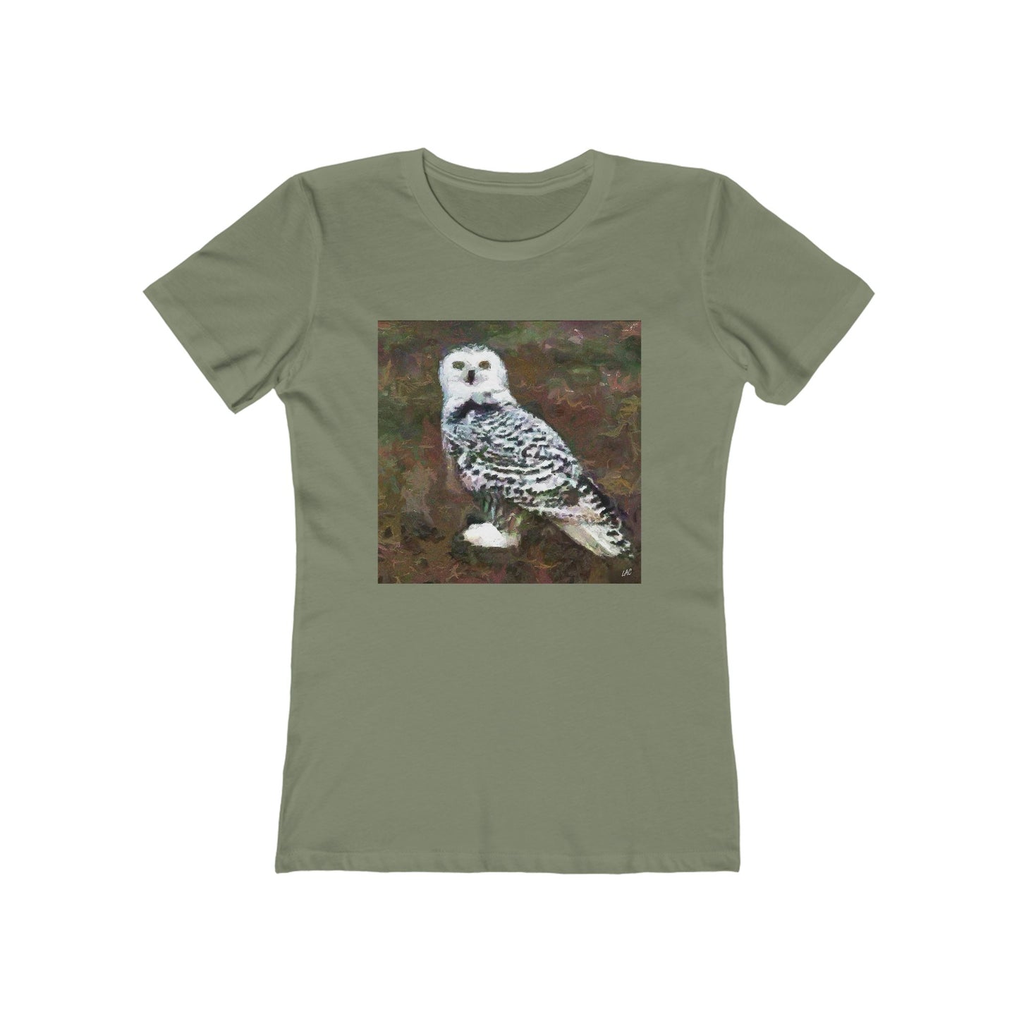 Snowy White Owl - Women's Slim Fit Ringspun Cotton T-Shirt