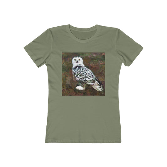 Snowy White Owl - Women's Slim Fit Ringspun Cotton T-Shirt