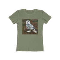 Snowy White Owl - Women's Slim Fit Ringspun Cotton T-Shirt